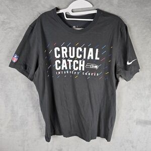Mens Nike NFL OnField Apparel Seattle Seahawks Crucial Catch Football T-Shirt L